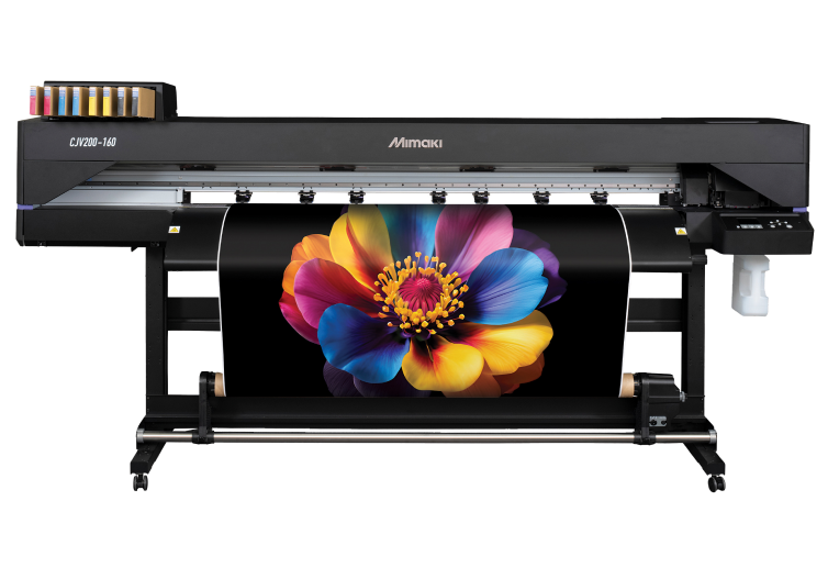 Mimaki CJV200 series printer printing a colourful flower ?>